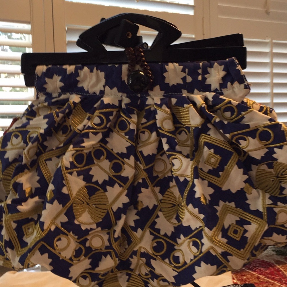 Plenty by Tracy Reese Blue & White Jungle Clutch